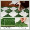 GENIMO 5×7 Vintage Floral Area Rug, Soft Microfiber Washable Rug with Non-Slip Backing, Beige Carpet for Living Room, Bedroom and Dining Room(Checkered-green White)