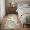GENIMO 5×7 Vintage Floral Area Rug, Soft Microfiber Washable Rug with Non-Slip Backing, Beige Carpet for Living Room, Bedroom and Dining Room(Green Pink)