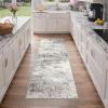 GENIMO 5×7 Vintage Floral Area Rug, Soft Microfiber Washable Rug with Non-Slip Backing, Beige Carpet for Living Room, Bedroom and Dining Room(Grey Beige)