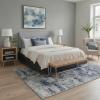 GENIMO 5×7 Vintage Floral Area Rug, Soft Microfiber Washable Rug with Non-Slip Backing, Beige Carpet for Living Room, Bedroom and Dining Room(Haze Blue)