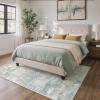 GENIMO 5×7 Vintage Floral Area Rug, Soft Microfiber Washable Rug with Non-Slip Backing, Beige Carpet for Living Room, Bedroom and Dining Room(Light Grey)