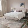 GENIMO 5×7 Vintage Floral Area Rug, Soft Microfiber Washable Rug with Non-Slip Backing, Beige Carpet for Living Room, Bedroom and Dining Room(Light Grey Brown)