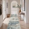 GENIMO 5×7 Vintage Floral Area Rug, Soft Microfiber Washable Rug with Non-Slip Backing, Beige Carpet for Living Room, Bedroom and Dining Room(Navy Blue)