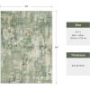 GENIMO 5×7 Vintage Floral Area Rug, Soft Microfiber Washable Rug with Non-Slip Backing, Beige Carpet for Living Room, Bedroom and Dining Room(Olive Green)