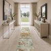 GENIMO 5×7 Vintage Floral Area Rug, Soft Microfiber Washable Rug with Non-Slip Backing, Beige Carpet for Living Room, Bedroom and Dining Room(Orange Green)