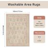 GENIMO 5×7 Vintage Floral Area Rug, Soft Microfiber Washable Rug with Non-Slip Backing, Beige Carpet for Living Room, Bedroom and Dining Room(Pink)