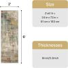 GENIMO 5×7 Vintage Floral Area Rug, Soft Microfiber Washable Rug with Non-Slip Backing, Beige Carpet for Living Room, Bedroom and Dining Room(Rust Green)