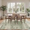 GENIMO 5×7 Vintage Floral Area Rug, Soft Microfiber Washable Rug with Non-Slip Backing, Beige Carpet for Living Room, Bedroom and Dining Room(Sage Cream)