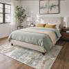 GENIMO 5×7 Vintage Floral Area Rug, Soft Microfiber Washable Rug with Non-Slip Backing, Beige Carpet for Living Room, Bedroom and Dining Room(Silver Tan)