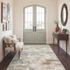 GENIMO 5×7 Vintage Floral Area Rug, Soft Microfiber Washable Rug with Non-Slip Backing, Beige Carpet for Living Room, Bedroom and Dining Room(Silver Tan)