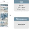 GENIMO 5×7 Vintage Floral Area Rug, Soft Microfiber Washable Rug with Non-Slip Backing, Beige Carpet for Living Room, Bedroom and Dining Room(Sky Blue)