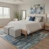 GENIMO 5×7 Vintage Floral Area Rug, Soft Microfiber Washable Rug with Non-Slip Backing, Beige Carpet for Living Room, Bedroom and Dining Room(Teal Blue)