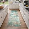 GENIMO 5×7 Vintage Floral Area Rug, Soft Microfiber Washable Rug with Non-Slip Backing, Beige Carpet for Living Room, Bedroom and Dining Room(Teal Brown)