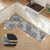 GENIMO Anti Fatigue Kitchen Mats for Floor, Cushioned Non Slip Kitchen Rug, Waterproof Kitchen Floor Mat Runner, Kitchen Mat for Laundry, Sink, Office, Entryway, 17.3″x47″+17.3″x30″, Brown(Navy Blue)