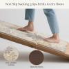 GENIMO Anti Fatigue Kitchen Mats for Floor, Cushioned Non Slip Kitchen Rug, Waterproof Kitchen Floor Mat Runner, Kitchen Mat for Laundry, Sink, Office, Entryway, 17.3″x47″+17.3″x30″, Brown(Milky White)