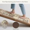 GENIMO Anti Fatigue Kitchen Mats for Floor, Cushioned Non Slip Kitchen Rug, Waterproof Kitchen Floor Mat Runner, Kitchen Mat for Laundry, Sink, Office, Entryway, 17.3″x47″+17.3″x30″, Brown(D.beige)