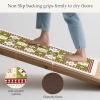 GENIMO Anti Fatigue Kitchen Mats for Floor, Cushioned Non Slip Kitchen Rug, Waterproof Kitchen Floor Mat Runner, Kitchen Mat for Laundry, Sink, Office, Entryway, 17.3″x47″+17.3″x30″, Brown(D.green)