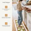 GENIMO Anti Fatigue Kitchen Mats for Floor, Cushioned Non Slip Kitchen Rug, Waterproof Kitchen Floor Mat Runner, Kitchen Mat for Laundry, Sink, Office, Entryway, 17.3″x47″+17.3″x30″, Brown(D.green)