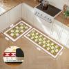 GENIMO Anti Fatigue Kitchen Mats for Floor, Cushioned Non Slip Kitchen Rug, Waterproof Kitchen Floor Mat Runner, Kitchen Mat for Laundry, Sink, Office, Entryway, 17.3″x47″+17.3″x30″, Brown(D.green)
