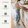 GENIMO Anti Fatigue Kitchen Mats for Floor, Cushioned Non Slip Kitchen Rug, Waterproof Kitchen Floor Mat Runner, Kitchen Mat for Laundry, Sink, Office, Entryway, 17.3″x47″+17.3″x30″, Brown(Light Blue)