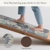 GENIMO Anti Fatigue Kitchen Mats for Floor, Cushioned Non Slip Kitchen Rug, Waterproof Kitchen Floor Mat Runner, Kitchen Mat for Laundry, Sink, Office, Entryway, 17.3″x47″+17.3″x30″, Brown(Navy Blue)