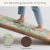 GENIMO Anti Fatigue Kitchen Mats for Floor, Cushioned Non Slip Kitchen Rug, Waterproof Kitchen Floor Mat Runner, Kitchen Mat for Laundry, Sink, Office, Entryway, 17.3″x47″+17.3″x30″, Brown(Green)