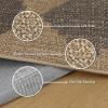 GENIMO Indoor Outdoor Area Rug 5’x8′, Checkered Easy Jute Rug Machine Washable, Easy-Cleaning, Non Slip Plaid Outdoor Carpet for Patio, Living Room, Backyard, Porch, Deck, Balcony(Diamond Brown)