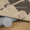 GENIMO Indoor Outdoor Area Rug 5’x8′, Checkered Easy Jute Rug Machine Washable, Easy-Cleaning, Non Slip Plaid Outdoor Carpet for Patio, Living Room, Backyard, Porch, Deck, Balcony(Zigzag Diamond)