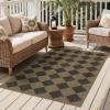 GENIMO Indoor Outdoor Area Rug 5’x8′, Checkered Easy Jute Rug Machine Washable, Easy-Cleaning, Non Slip Plaid Outdoor Carpet for Patio, Living Room, Backyard, Porch, Deck, Balcony(Diamond Brown)