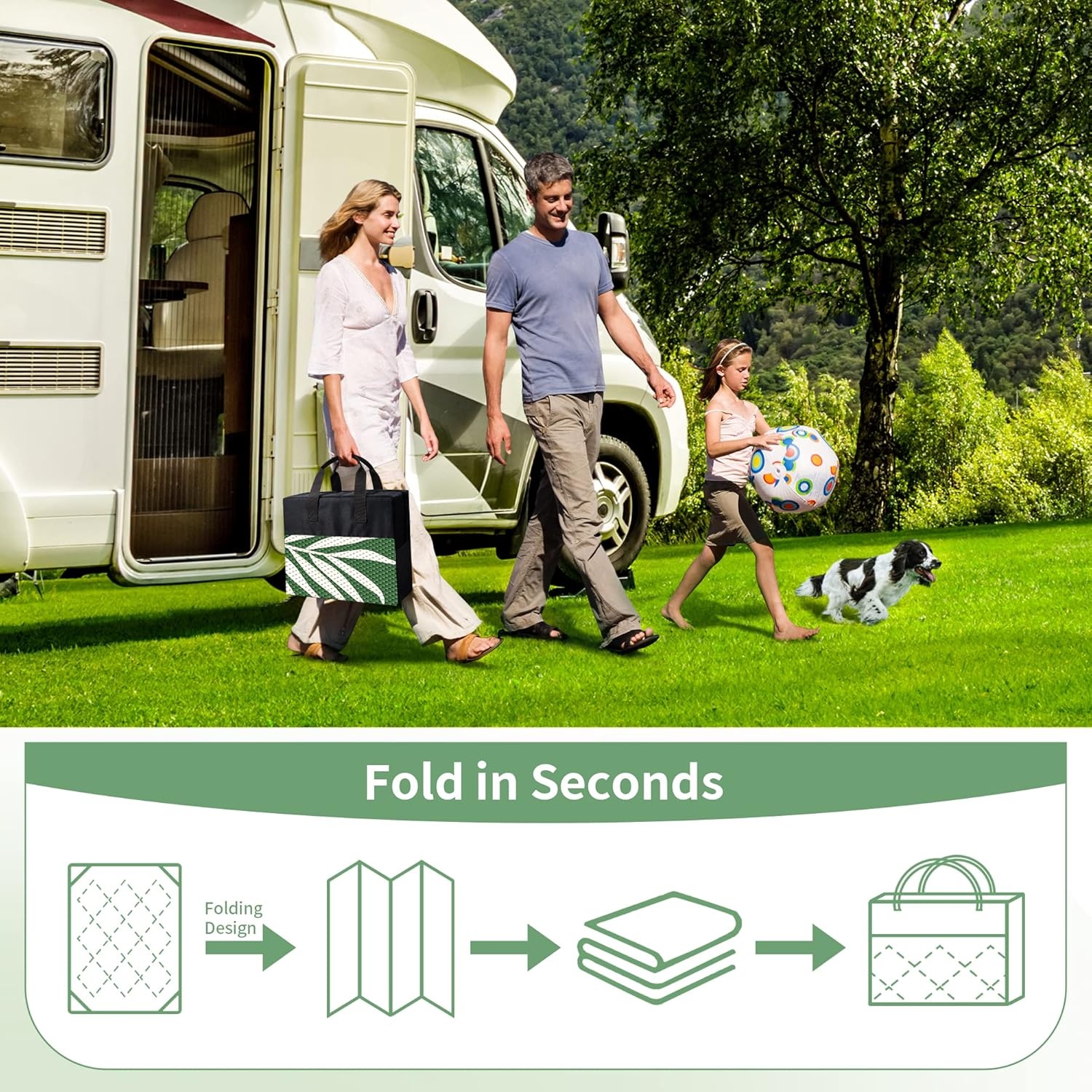 imageGENIMO Outdoor Rug 6 x 9 Waterproof for Patio Clearance Reversible Plastic Straw Camping Mat Lightweight Carpet for Rv Camper Deck Porch Picnic Balcony Beach KBlue amp WhiteDarkgreen White Waterproof
