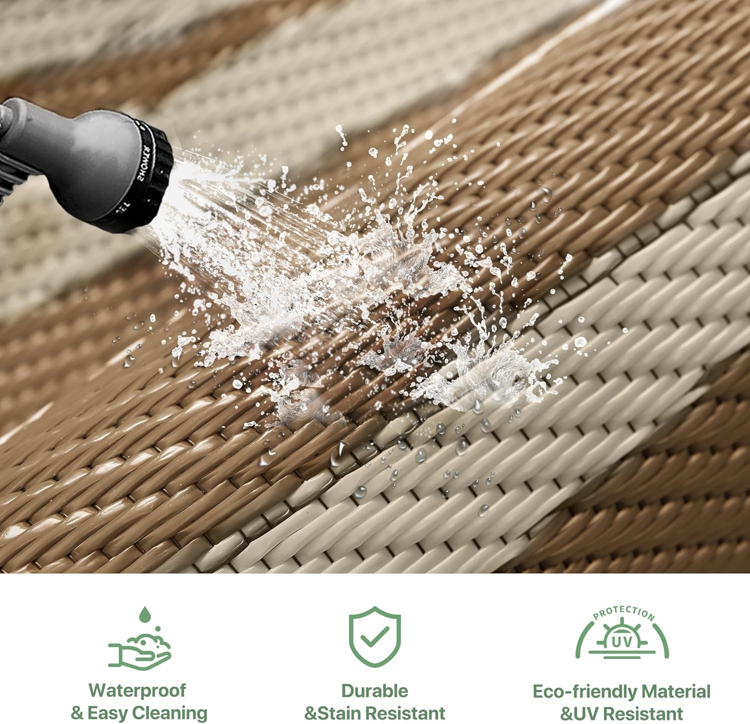 imageGENIMO Outdoor Rug Waterproof 6x9 for Patio Foldable Reversible Plastic Straw Carpet for Travel Trailers Outside Area Mat for Rv Deck Picnic Porch Camper Balcony Beach Purple amp GreyBrown Beige Natural