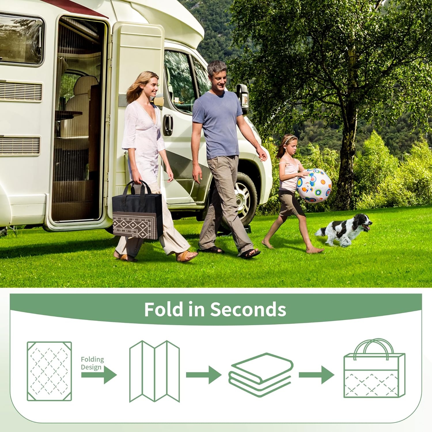 imageGENIMO Outdoor Rug Waterproof 6x9 for Patio Foldable Reversible Plastic Straw Carpet for Travel Trailers Outside Area Mat for Rv Deck Picnic Porch Camper Balcony Beach Purple amp GreyCoffee Beige Natural