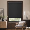 GENIMO 100% Blackout Roller Window Shades, Window Blinds Cordless with Thermal Insulated, UV Protection Fabric, Mini French Door Blinds for Home, Bedroom, Office, White, 70″ W X 72″ H(Black)