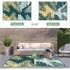 GENIMO Outdoor Rug 6′ x 9′ Waterproof for Patio Clearance, Reversible Plastic Straw Camping Mat, Lightweight Carpet for Rv, Camper, Deck, Porch, Picnic, Balcony, Beach, K.Blue & White(Yellow & Green | Waterproof)