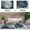 GENIMO Outdoor Rug 6′ x 9′ Waterproof for Patio Clearance, Reversible Plastic Straw Camping Mat, Lightweight Carpet for Rv, Camper, Deck, Porch, Picnic, Balcony, Beach, K.Blue & White(J.blue & Green)