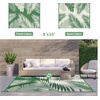 GENIMO Outdoor Rug 6′ x 9′ Waterproof for Patio Clearance, Reversible Plastic Straw Camping Mat, Lightweight Carpet for Rv, Camper, Deck, Porch, Picnic, Balcony, Beach, K.Blue & White(Darkgreen & White | Waterproof)