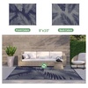 GENIMO Outdoor Rug 6′ x 9′ Waterproof for Patio Clearance, Reversible Plastic Straw Camping Mat, Lightweight Carpet for Rv, Camper, Deck, Porch, Picnic, Balcony, Beach, K.Blue & White(Navy Blue & Grey | Waterproof)