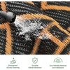 GENIMO Outdoor Rug Waterproof 6’x9′ for Patio, Foldable Reversible Plastic Straw Carpet for Travel Trailers, Outside Area Mat for Rv, Deck, Picnic, Porch, Camper, Balcony, Beach, Purple & Grey(Black & Orange)