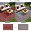 GENIMO Outdoor Rug Waterproof 6’x9′ for Patio, Foldable Reversible Plastic Straw Carpet for Travel Trailers, Outside Area Mat for Rv, Deck, Picnic, Porch, Camper, Balcony, Beach, Purple & Grey(Red & Grey | Natural)