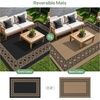 GENIMO Outdoor Rug Waterproof 6’x9′ for Patio, Foldable Reversible Plastic Straw Carpet for Travel Trailers, Outside Area Mat for Rv, Deck, Picnic, Porch, Camper, Balcony, Beach, Purple & Grey(Black & Brown-n)
