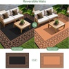 GENIMO Outdoor Rug Waterproof 6’x9′ for Patio, Foldable Reversible Plastic Straw Carpet for Travel Trailers, Outside Area Mat for Rv, Deck, Picnic, Porch, Camper, Balcony, Beach, Purple & Grey(Black & Orange)