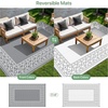 GENIMO Outdoor Rug Waterproof 6’x9′ for Patio, Foldable Reversible Plastic Straw Carpet for Travel Trailers, Outside Area Mat for Rv, Deck, Picnic, Porch, Camper, Balcony, Beach, Purple & Grey(Grey & White | Natural)