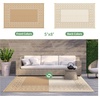 GENIMO Outdoor Rug Waterproof 6’x9′ for Patio, Foldable Reversible Plastic Straw Carpet for Travel Trailers, Outside Area Mat for Rv, Deck, Picnic, Porch, Camper, Balcony, Beach, Purple & Grey(Brown & Beige | Natural)