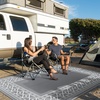 GENIMO Outdoor Rug Waterproof 6’x9′ for Patio, Foldable Reversible Plastic Straw Carpet for Travel Trailers, Outside Area Mat for Rv, Deck, Picnic, Porch, Camper, Balcony, Beach, Purple & Grey(Grey & White | Natural)