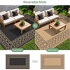 GENIMO Outdoor Rug Waterproof 6’x9′ for Patio, Foldable Reversible Plastic Straw Carpet for Travel Trailers, Outside Area Mat for Rv, Deck, Picnic, Porch, Camper, Balcony, Beach, Purple & Grey(Black & Brown | Natural)