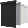 GENIMO 100% Blackout Roller Window Shades, Window Blinds Cordless with Thermal Insulated, UV Protection Fabric, Mini French Door Blinds for Home, Bedroom, Office, White, 70″ W X 72″ H(Black（aluminum Cover）)