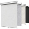 GENIMO 100% Blackout Roller Window Shades, Window Blinds Cordless with Thermal Insulated, UV Protection Fabric, Mini French Door Blinds for Home, Bedroom, Office, White, 70″ W X 72″ H(Linen White)