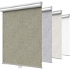 GENIMO 100% Blackout Roller Window Shades, Window Blinds Cordless with Thermal Insulated, UV Protection Fabric, Mini French Door Blinds for Home, Bedroom, Office, White, 70″ W X 72″ H(Brown)