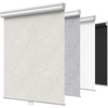GENIMO 100% Blackout Roller Window Shades, Window Blinds Cordless with Thermal Insulated, UV Protection Fabric, Mini French Door Blinds for Home, Bedroom, Office, White, 70″ W X 72″ H(Ivory White)