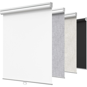 GENIMO 100% Blackout Roller Window Shades, Window Blinds Cordless with Thermal Insulated, UV Protection Fabric, Mini French Door Blinds for Home, Bedroom, Office, White, 70″ W X 72″ H(White)